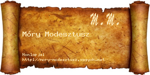 Móry Modesztusz névjegykártya
